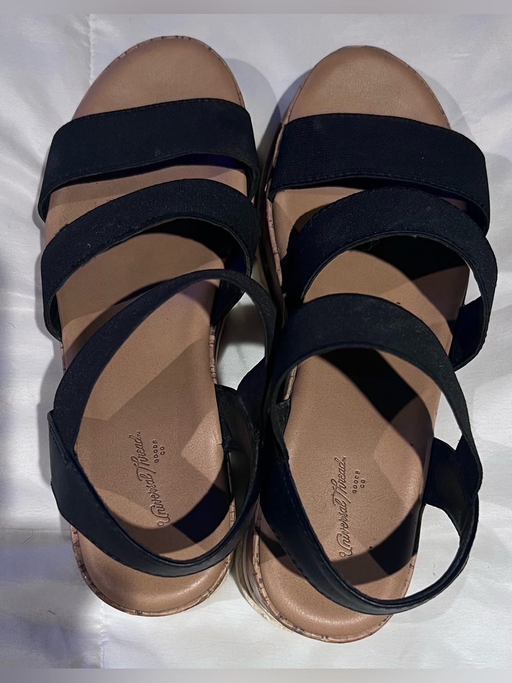 Universal Thread Black Strappy Platform Sandals Size 8